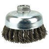 Weiler Wolverine 4" Knot Wire Cup Brush .025" Steel Fill 5/8"-11 UNC Nut 36244